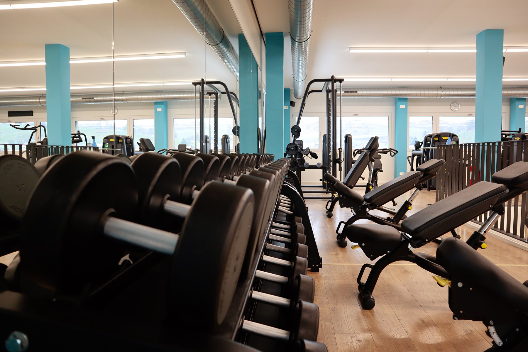 Kurzhantelbereich im INFINITI Fitness in Frick